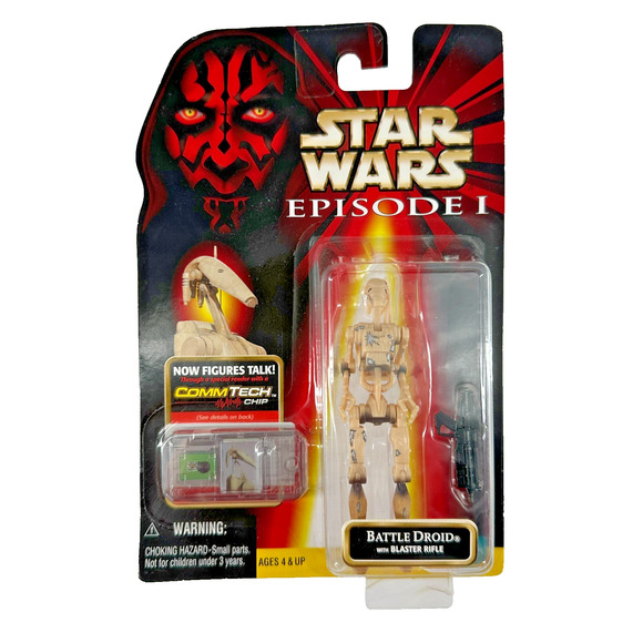 STAR WARS EPISODE I BATTLE DROID WITH BLASTER RIFLE COLLECTION I ACTION FIGURE!! - Picture 1 of 2